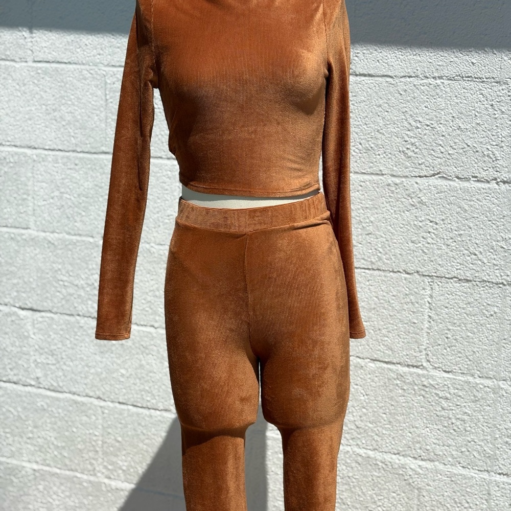 Rust Velvet Two-Piece Set
